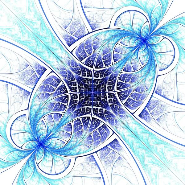 Blauwe fractal bloemenpatroon — Stockfoto