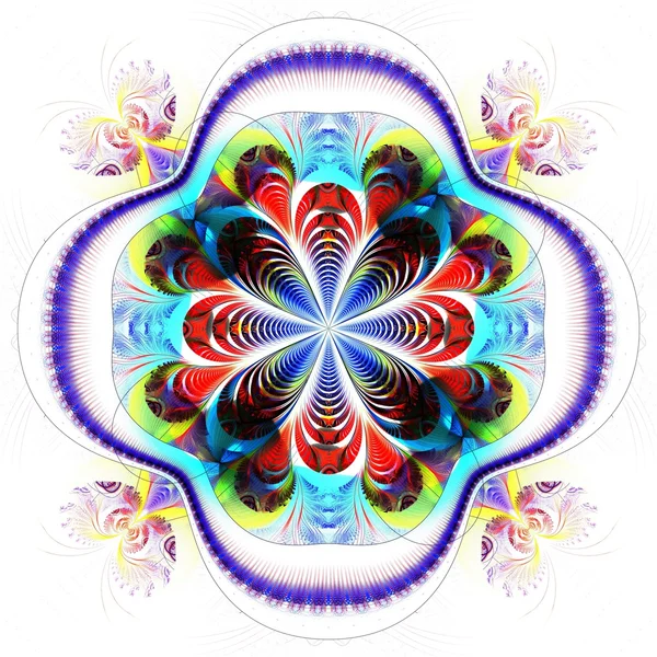 Colorful fractal flower pattern — Stock Photo, Image