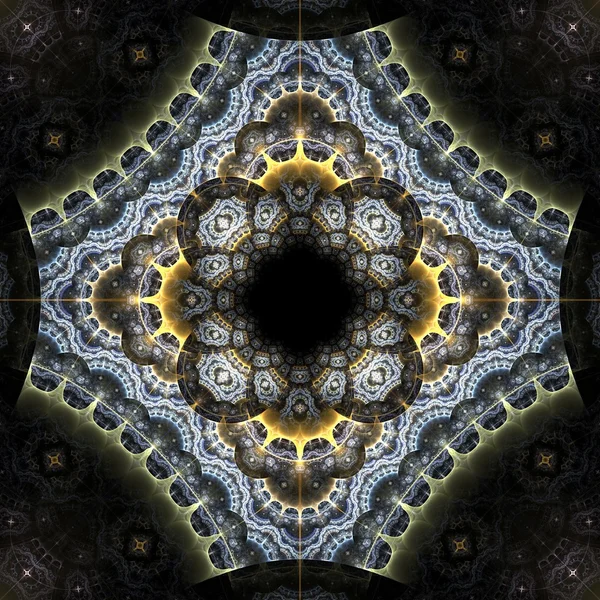 Blue fractal flower pattern — Stock Photo, Image