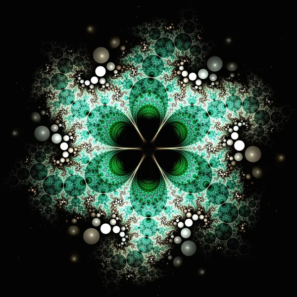 Modèle de fleur fractale verte — Photo