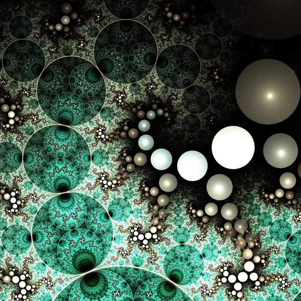 Green fractal flower pattern — Stock Photo, Image
