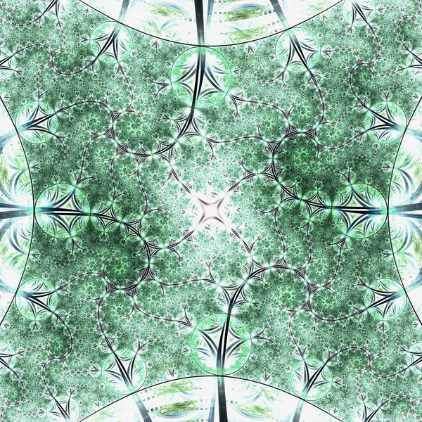 Green fractal flower pattern — Stock Photo, Image