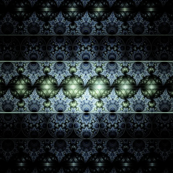 Padrão de flor fractal verde e azul — Fotografia de Stock