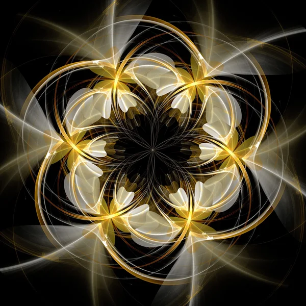 Donker gele fractal abstract patroon — Stockfoto