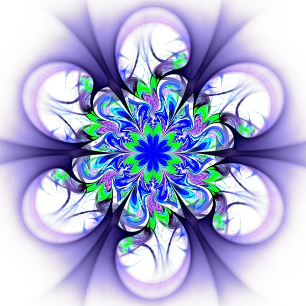 Blue and green fractal flower pattern — Stock Photo, Image