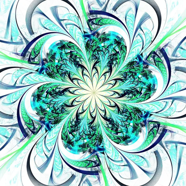 Blue and green fractal flower pattern — Stock Photo, Image