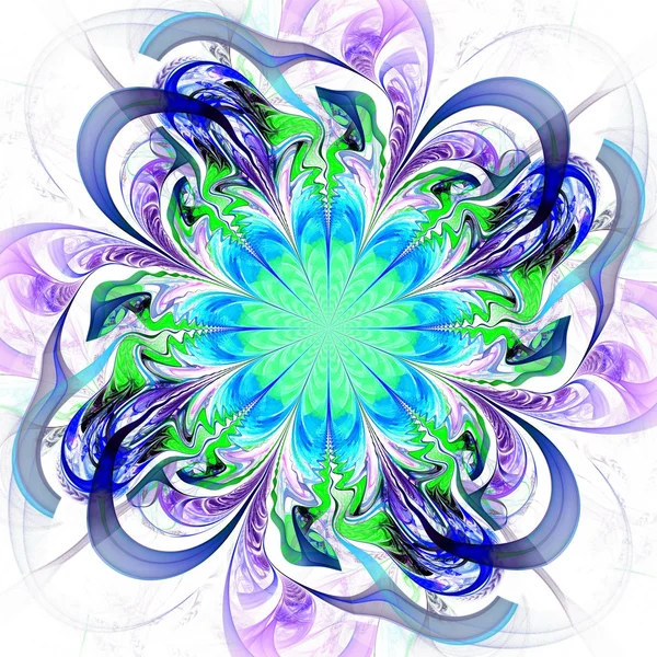 Patrón de flor fractal azul y verde —  Fotos de Stock