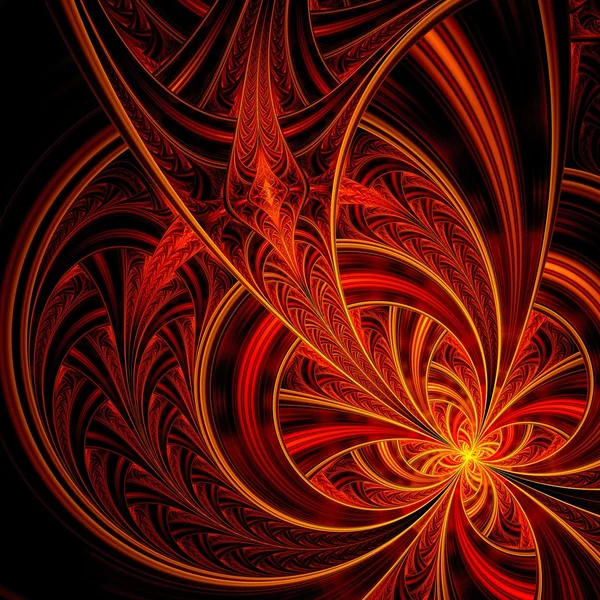 Patrón rojo de flor fractal — Foto de Stock