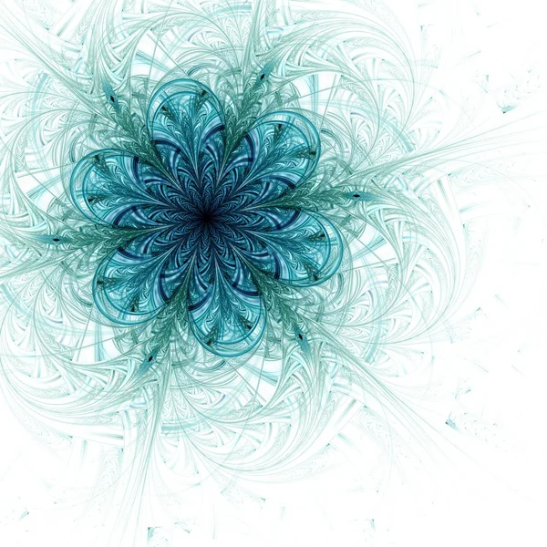 Blue fractal flower pattern — Stock Photo, Image