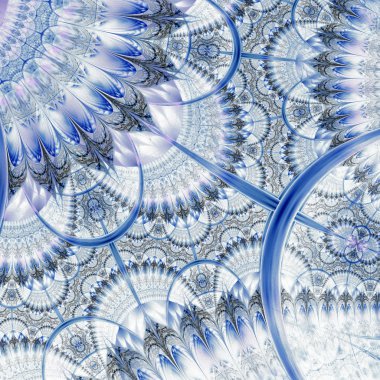 koyu mavi mor siyah fraktal çiçek