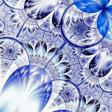 koyu mavi fraktal çiçek