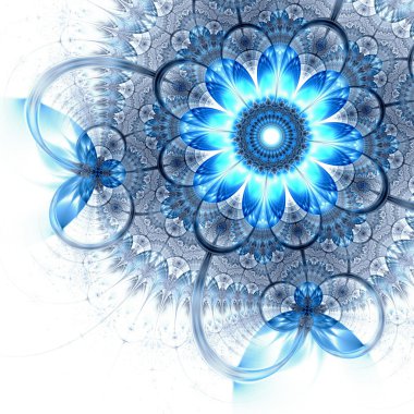 koyu mavi fraktal çiçek