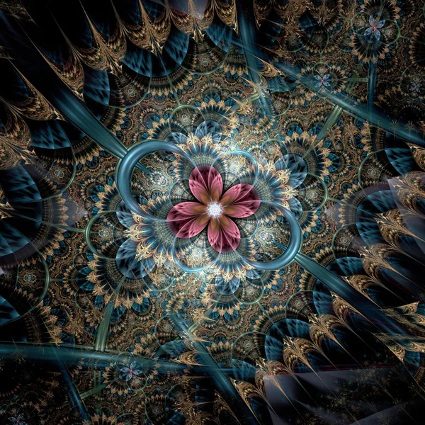 Donkere paarse fractal bloem — Stockfoto