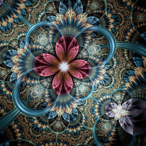 Donkere paarse fractal bloem — Stockfoto