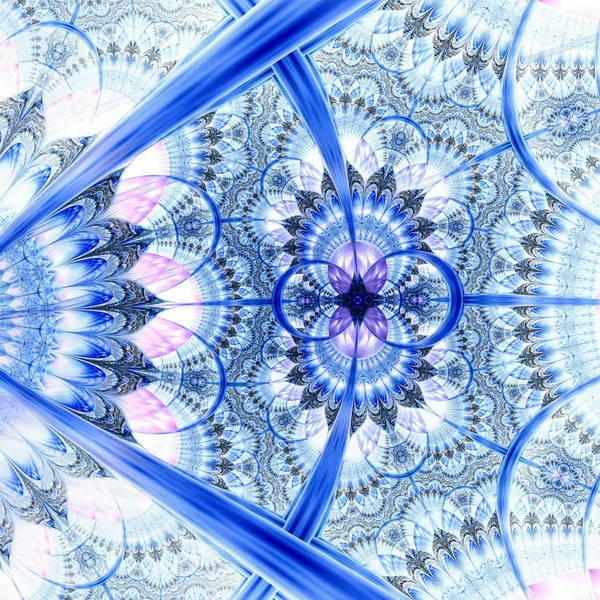 Donker blauw paars zwart fractal bloem — Stockfoto