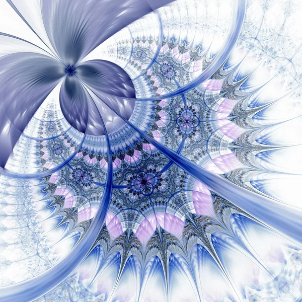 Fleur fractale bleu foncé violet noir — Photo