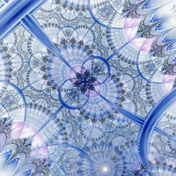 Dark blue purple black fractal flower — Stock Photo, Image