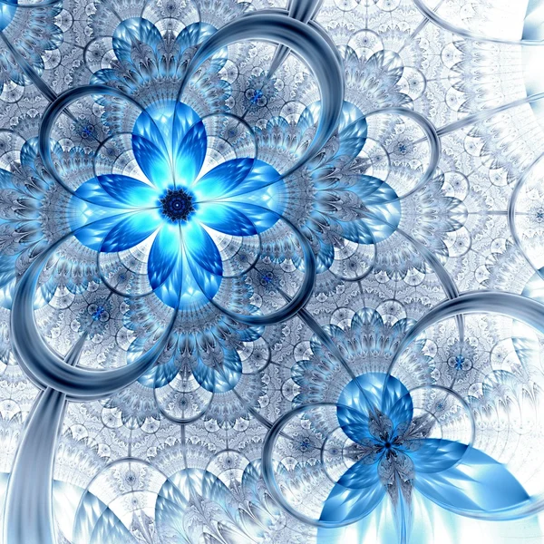 Fleur fractale bleu foncé — Photo