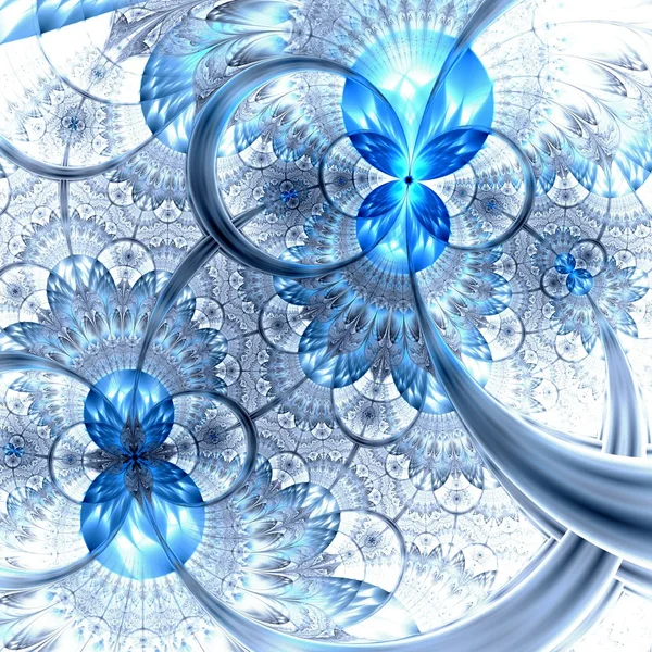 Flor fractal azul oscuro — Foto de Stock