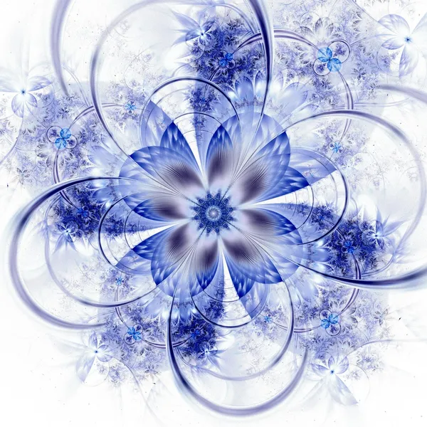 Dark blue purple black fractal flower — Stock Photo, Image