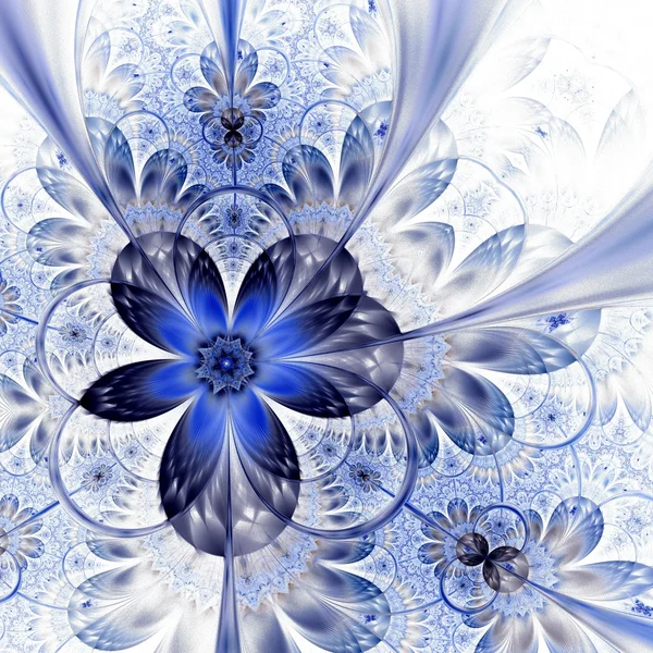 Fiore frattale blu scuro — Foto Stock