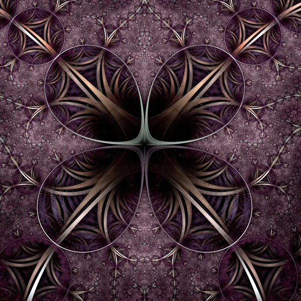 Symmetrical purple fractal flower — Stock Photo, Image