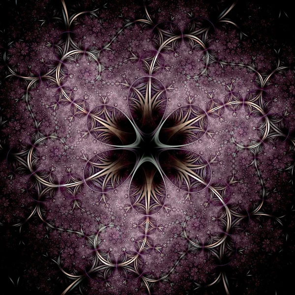 Flor fractal púrpura simétrica — Foto de Stock
