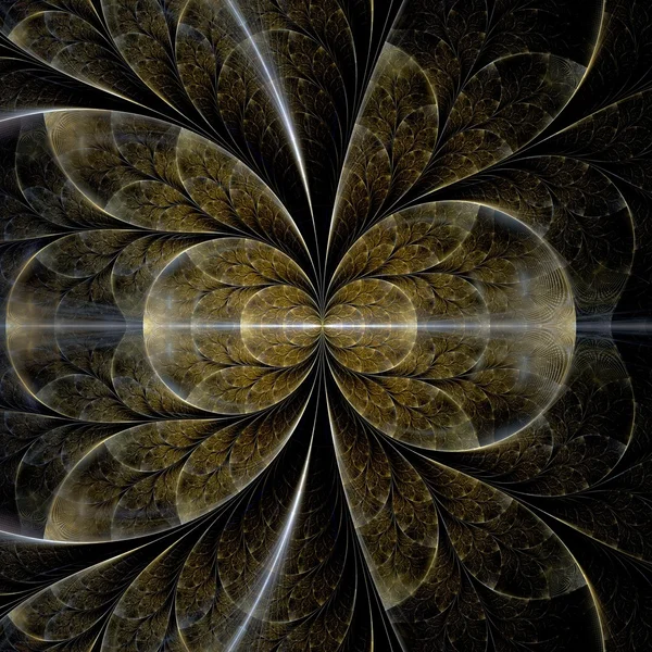 Symmetrische gold fractal bloem — Stockfoto