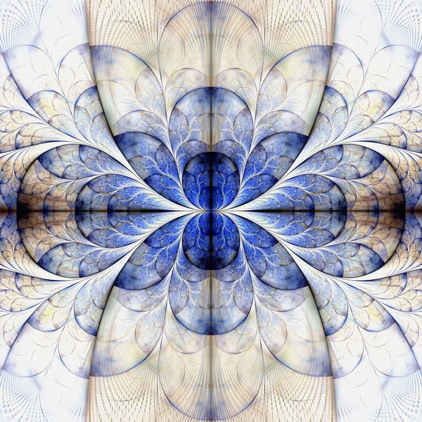 Symmetrical gold fractal flower — Stock Photo, Image