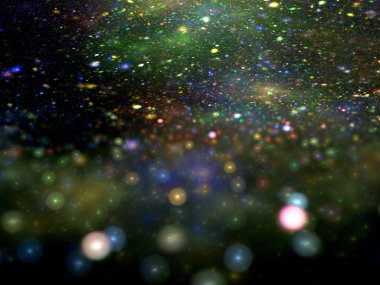 renkli daireler ve yıldız odak soyut