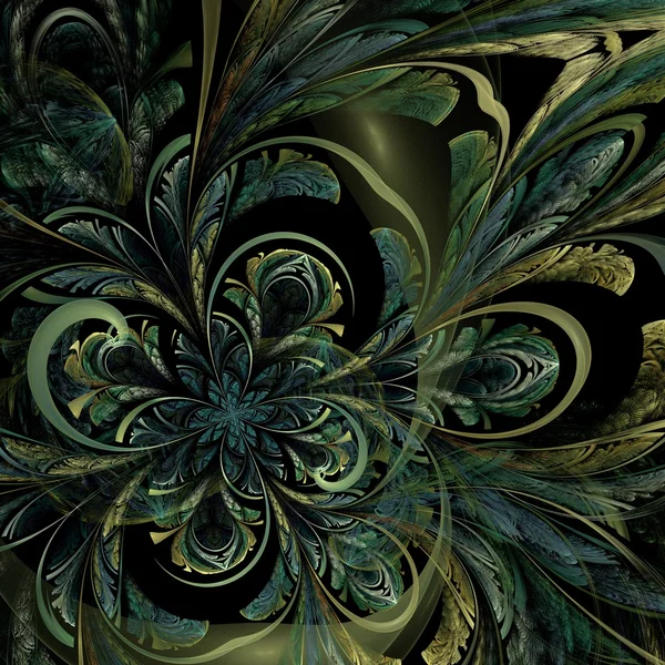 Flor fractal verde claro colorido — Fotografia de Stock