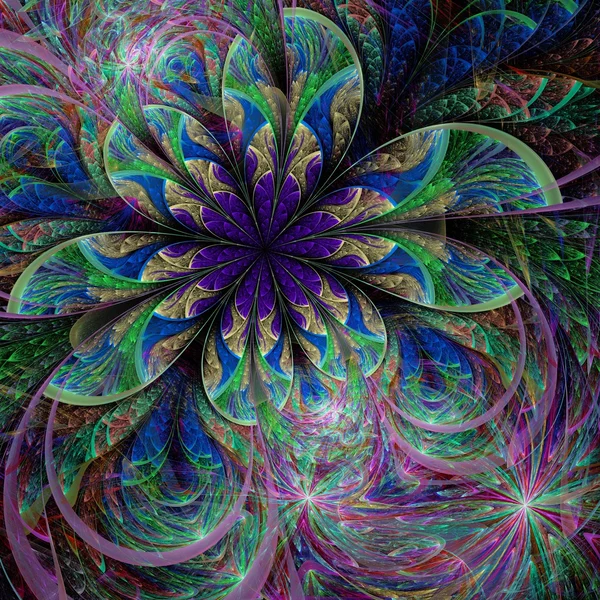 Colorida flor fractal de dos — Foto de Stock