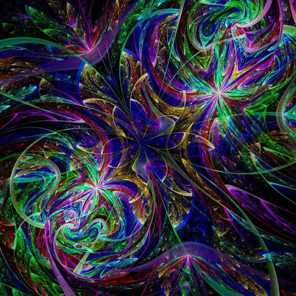 Colorida flor fractal de dos —  Fotos de Stock