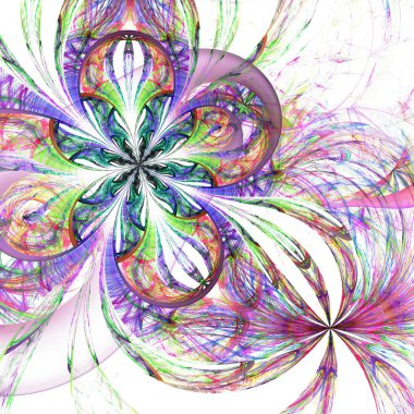 renkli iki fraktal çiçek