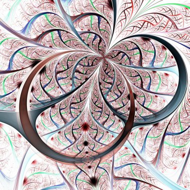 koyu mavi mor siyah fraktal çiçek