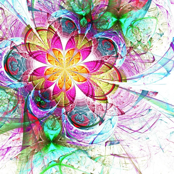 Färgglada två fraktal blomma — Stockfoto