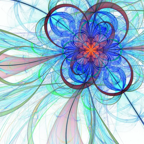 Flor fractal azul colorido — Foto de Stock