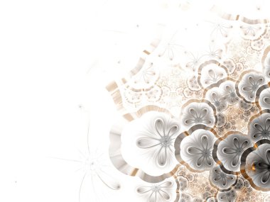 simetrik degrade turuncu fraktal çiçek