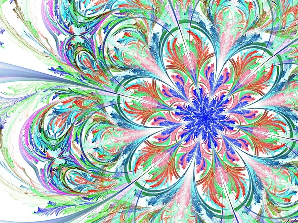 Kleurrijke fractal bloem witte achtergrond — Stockfoto