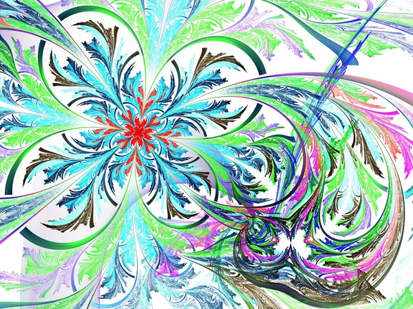 Цветной фрактальный цветок белый фон — стоковое фото