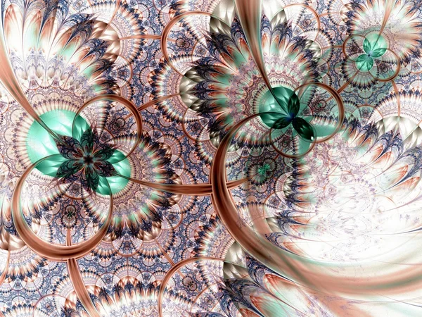 Kleurrijke fractal bloem witte achtergrond — Stockfoto