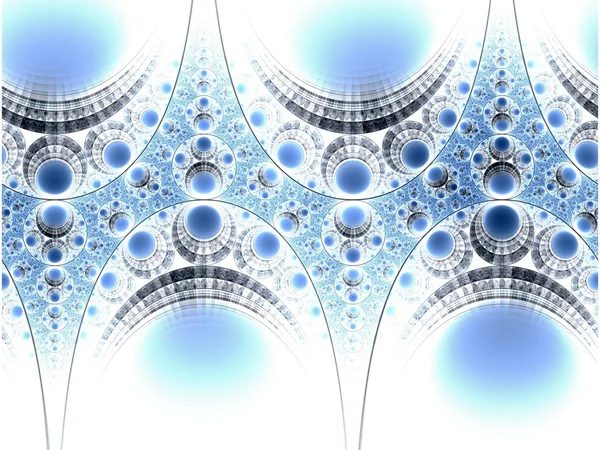 Gradiente circular flor fractal marrón y azul — Foto de Stock
