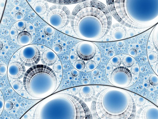 Gradiente circular flor fractal marrón y azul —  Fotos de Stock