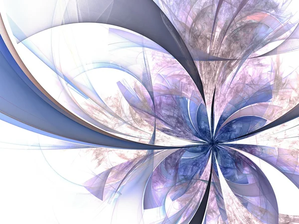 Symmetriska blå fraktal blomma, digitala konstverk — Stockfoto
