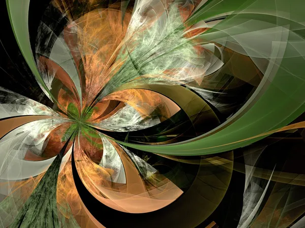 Symmetrische oranje fractal bloem, digitale kunst — Stockfoto