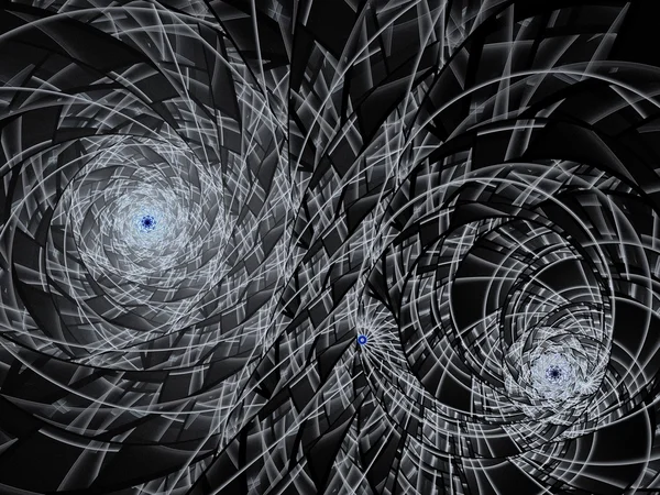 Image fractale abstraite spirales jumelles étoiles colorées — Photo