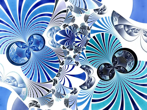 Imagen fractal abstracta espirales gemelas estrella azul —  Fotos de Stock