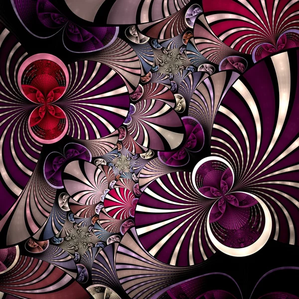 Dark violet fractal flower — Stock Photo, Image