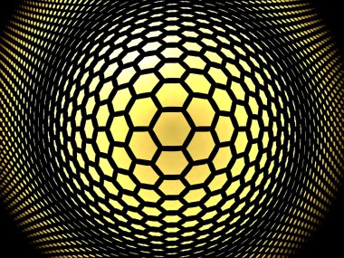 koyu sarı arka plan ile birçok altıgen