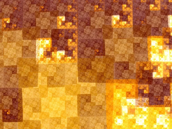 Abstrato amarelo quadrado fractal mosaico estilo fundo — Fotografia de Stock